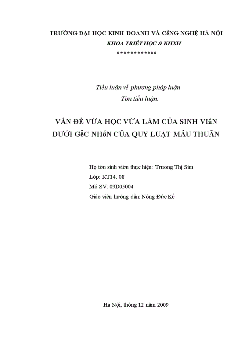 image for page Vấn đề vừa học vừa làm của sinh viên dưới góc nhìn của quy luật mâu thuẫn