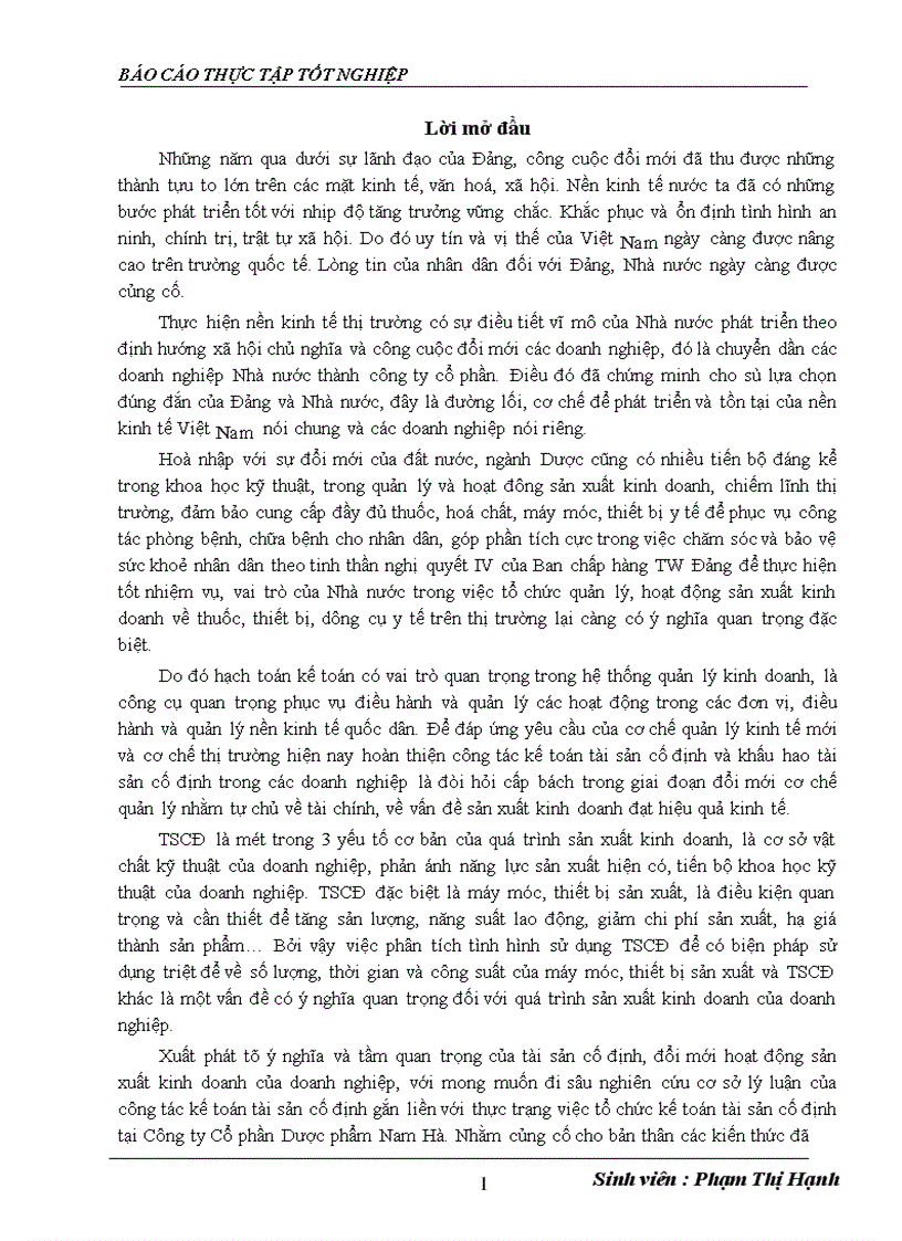 image for page Hoàn thiện công tác kế toán tài sản cố định và khấu hao tài sản cố định tại công ty Cổ phần dược phẩm Nam Hà