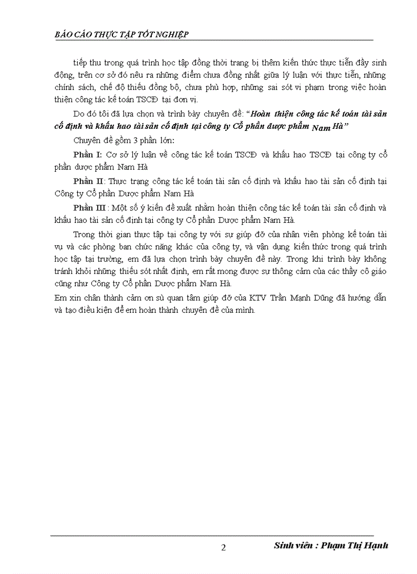 image for page Hoàn thiện công tác kế toán tài sản cố định và khấu hao tài sản cố định tại công ty Cổ phần dược phẩm Nam Hà