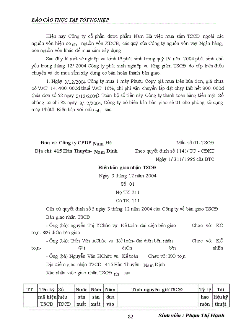 image for page Hoàn thiện công tác kế toán tài sản cố định và khấu hao tài sản cố định tại công ty Cổ phần dược phẩm Nam Hà