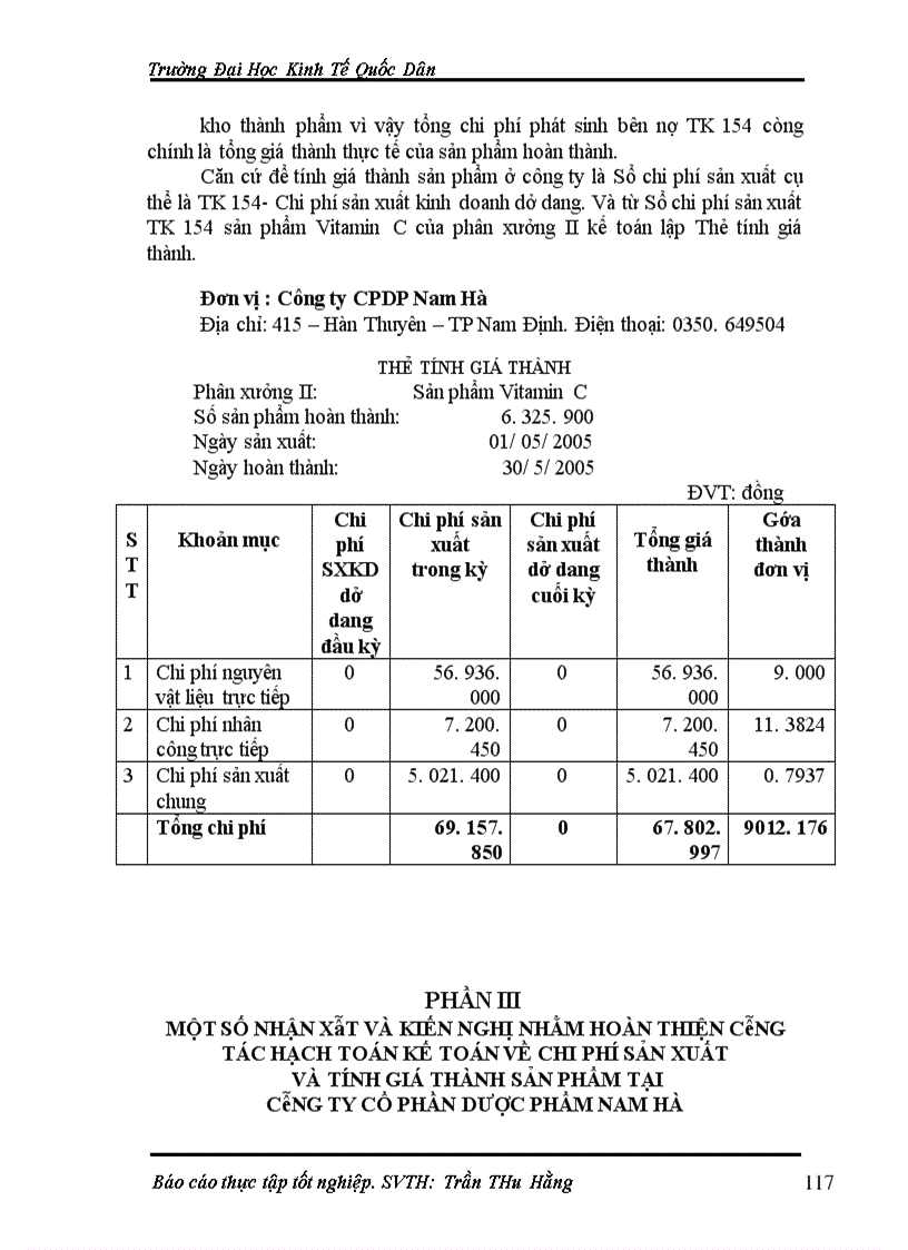 image for page Hoàn thiện công tác hạch toán tập hợp chi phí sản xuất và tính giá thành sản phẩm tại Công ty Cổ phần Dược phẩm Nam Hà