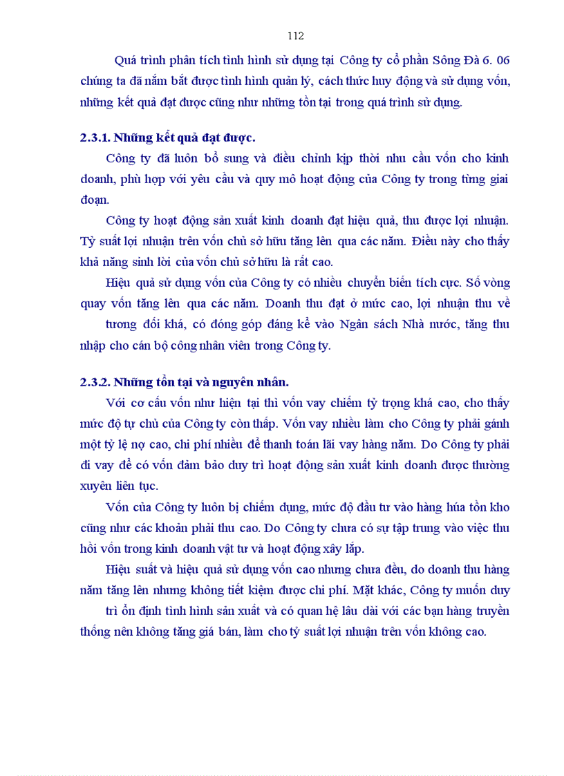image for page Phân tích hiệu quả sử dụng vốn tại Công ty cổ phần Sông Đà 6.06