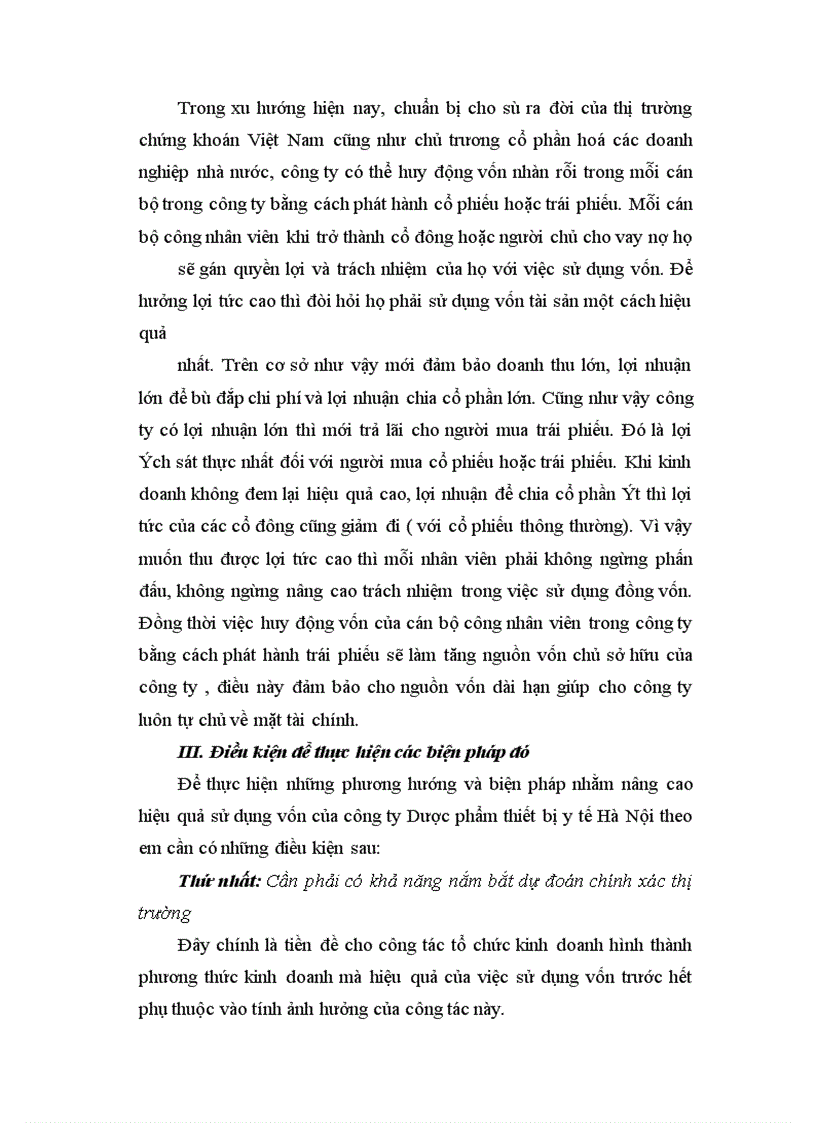 image for page Những phương hướng và biện pháp nâng cao hiệu quả sử dụng vốn tại công ty dược phẩm thiết bị y tế Hà Nội