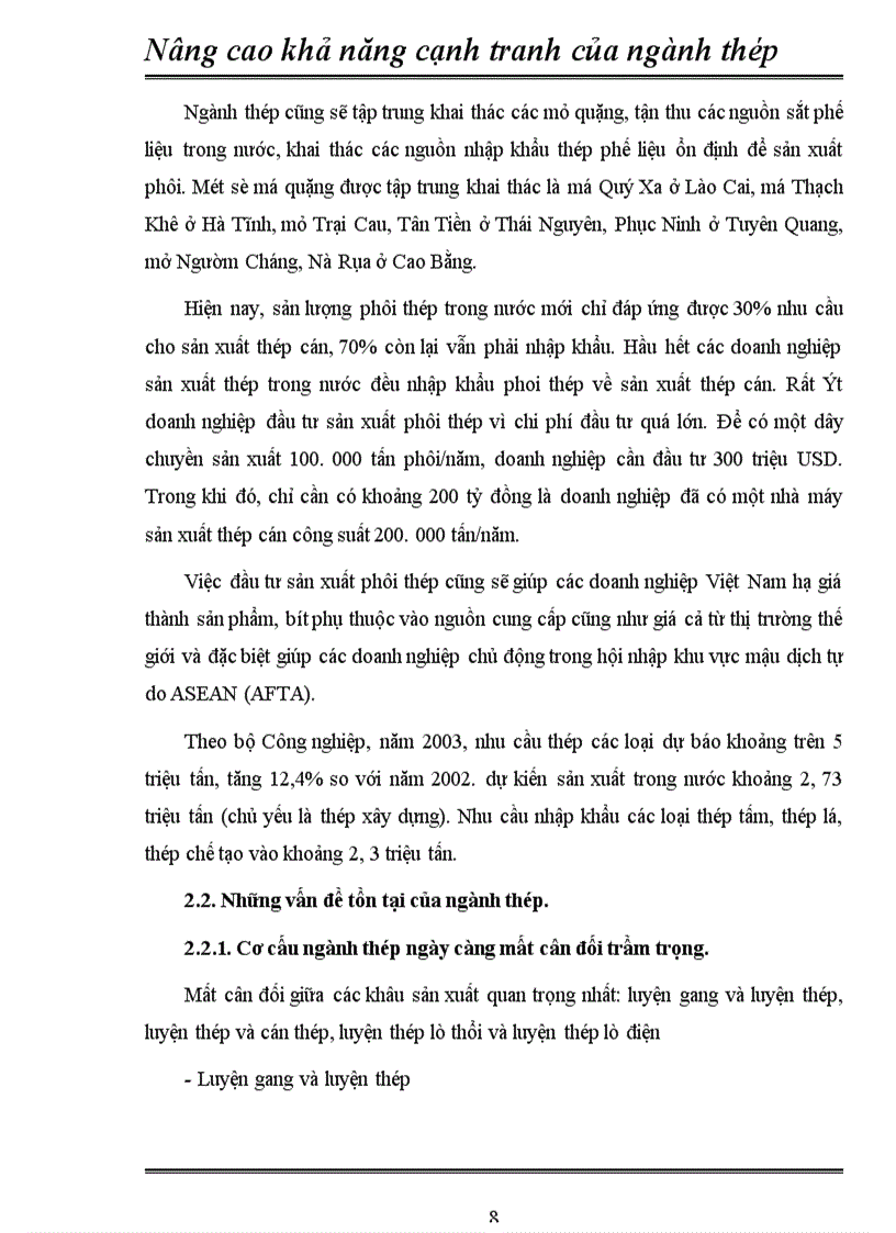 image for page Nâng cao khả năng cạnh tranh của ngành thép