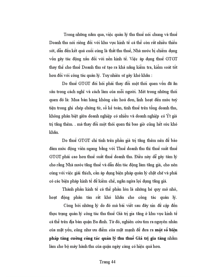 image for page Bàn về công tác quản lí thu thuế giá trị gia tăng ở khu vực kinh tế cá thể trên địa bàn quận Ba Đình