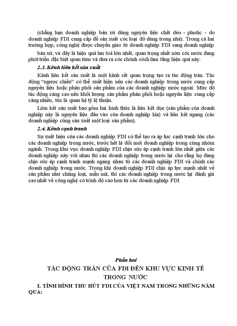 image for page Giải thích tác động tràn của FDI đến khu vực kinh tế trong nước