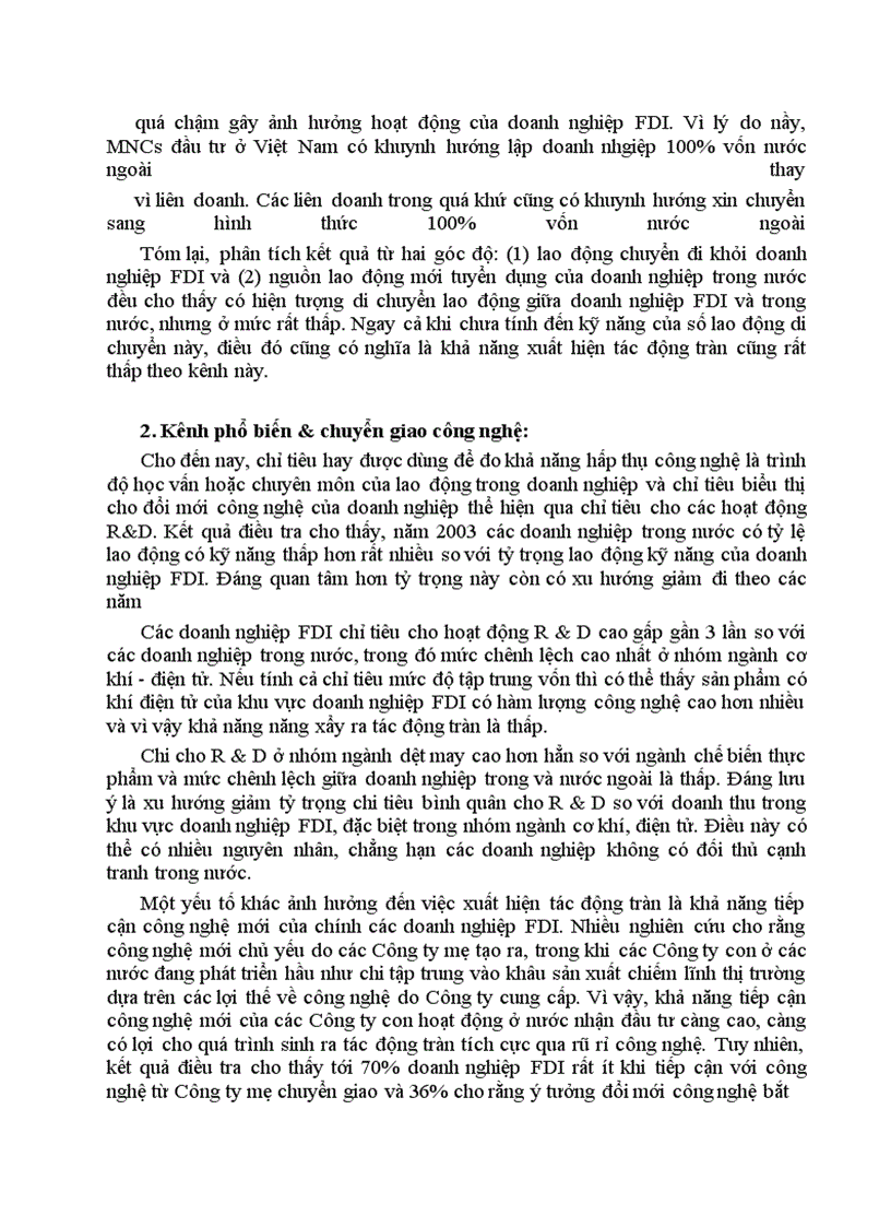 image for page Giải thích tác động tràn của FDI đến khu vực kinh tế trong nước