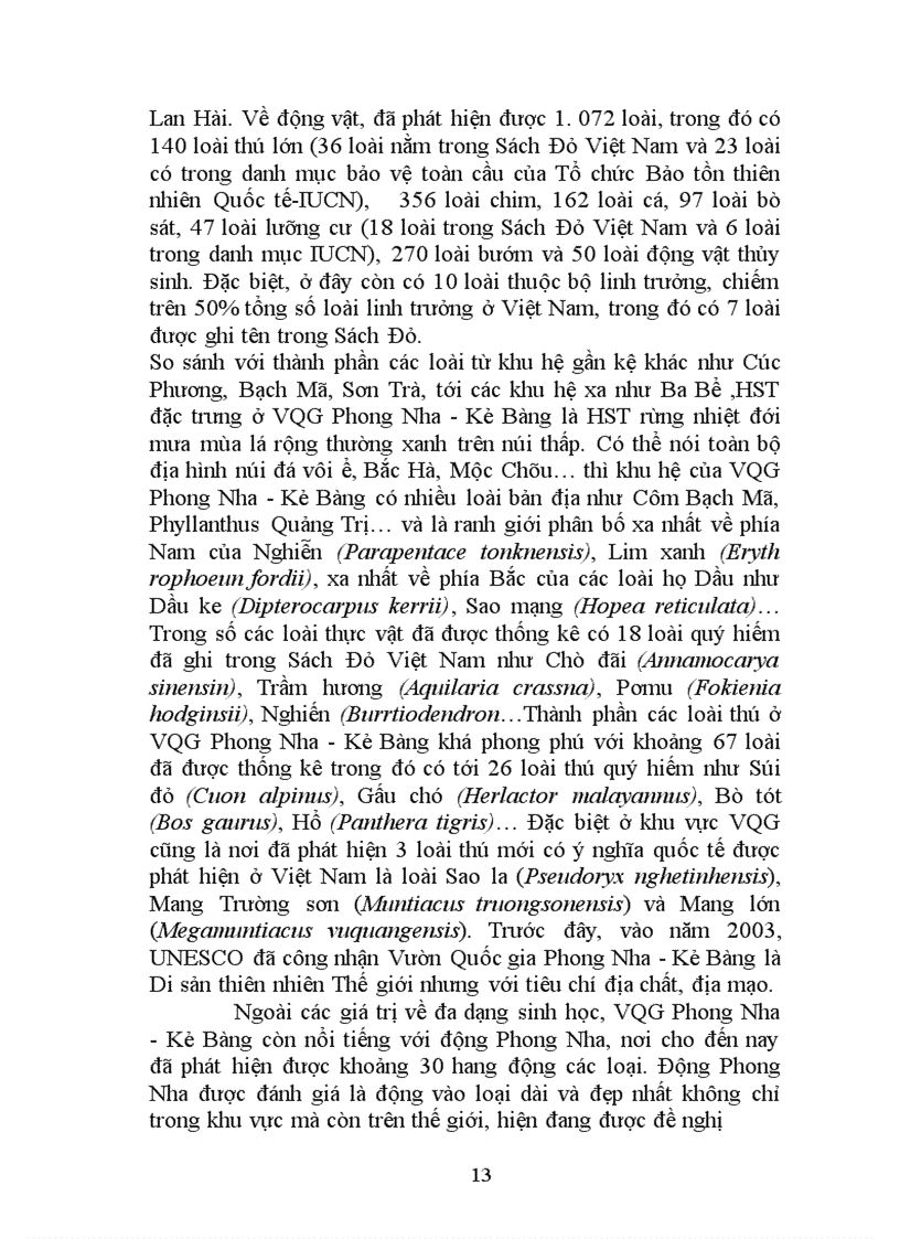 image for page Thực trạng các điều kiện để phát triển du lịch bền vững ở Vườn quốc gia Phong nha-Kẻ bàng