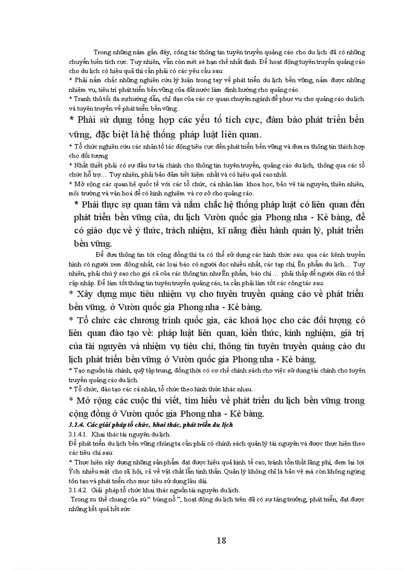 image for page Thực trạng các điều kiện để phát triển du lịch bền vững ở Vườn quốc gia Phong nha-Kẻ bàng