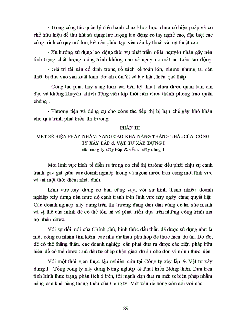 image for page Một số biện pháp nhằm nâng cao khả năng thắng thầu xây lắp ở Công ty Xây lắp & Vật tư xây dựng I