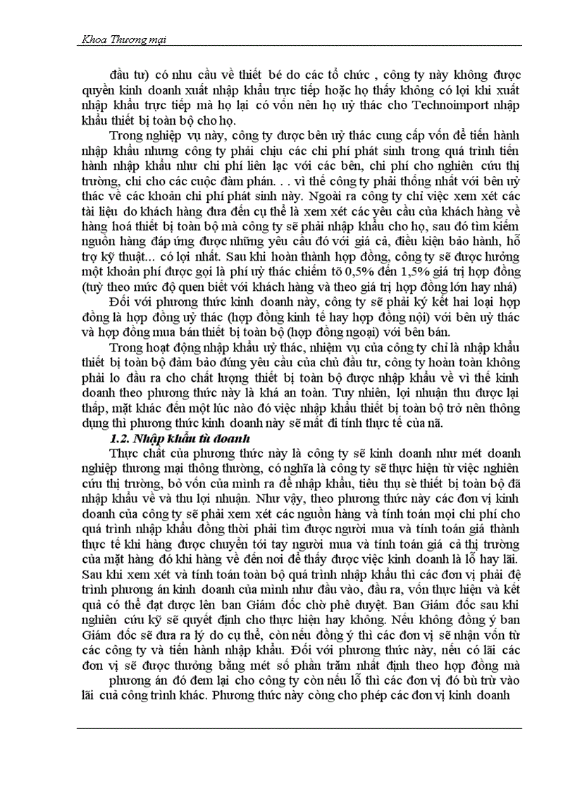 image for page Phân tích quy trình nhập khẩu thiết bị toàn bộ ở Công ty xuất nhập khẩu thiết bị toàn bộ và kỹ thuật