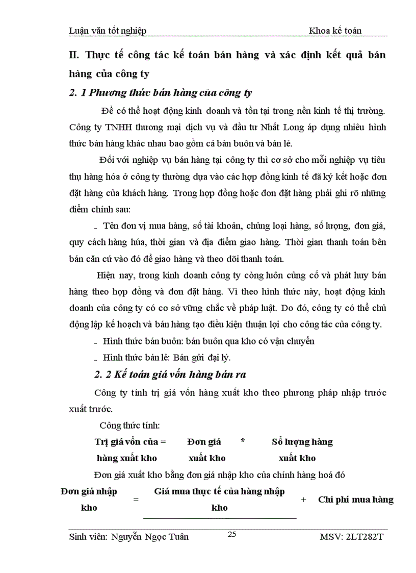 image for page Kế toán bán hàng và xác định kết quả bán hàng của công ty tnhh thương mại dịch vụ và đầu tư nhất long