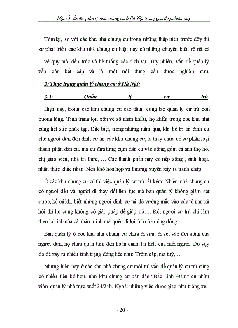 image for page Một số vấn đề quản lý chung cư ở HÀ NỘI trong giai đoạn hiện nay
