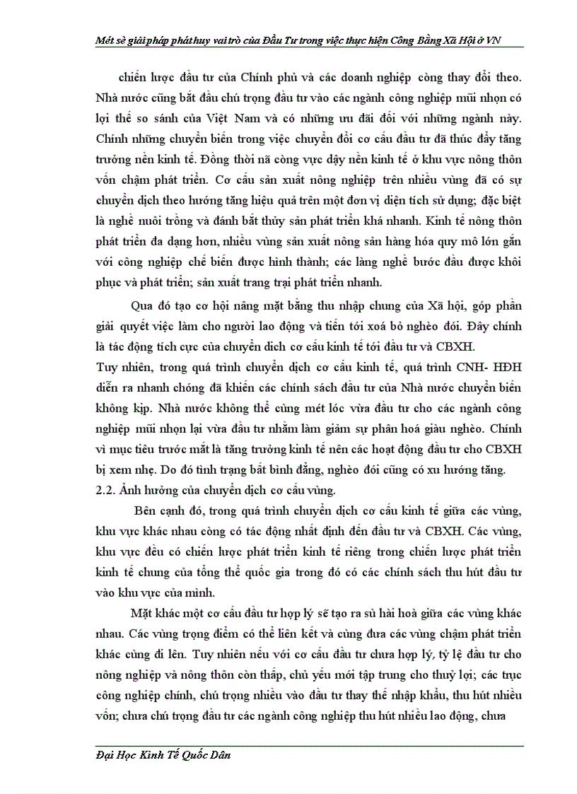 image for page Một số giải pháp phát huy vai trò của Đầu Tư trong việc thực hiện công Bằng Xã Hội ở VN
