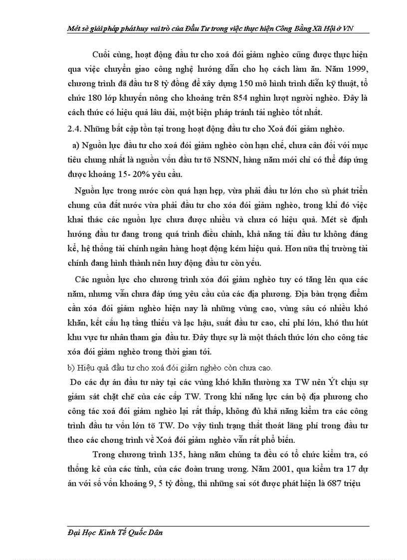 image for page Một số giải pháp phát huy vai trò của Đầu Tư trong việc thực hiện công Bằng Xã Hội ở VN