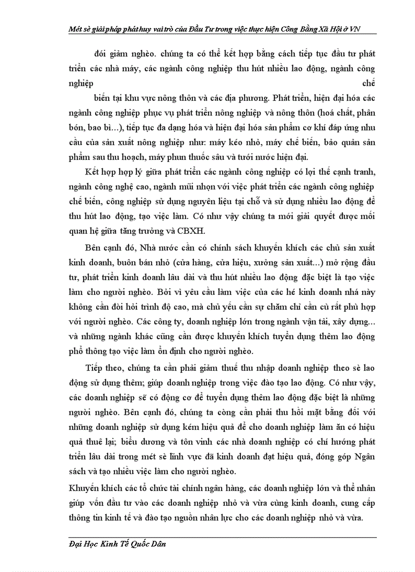 image for page Một số giải pháp phát huy vai trò của Đầu Tư trong việc thực hiện công Bằng Xã Hội ở VN