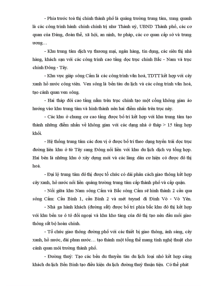 image for page Nội dung quy hoạch chi tiết khu đô thị bắc sông Cấm