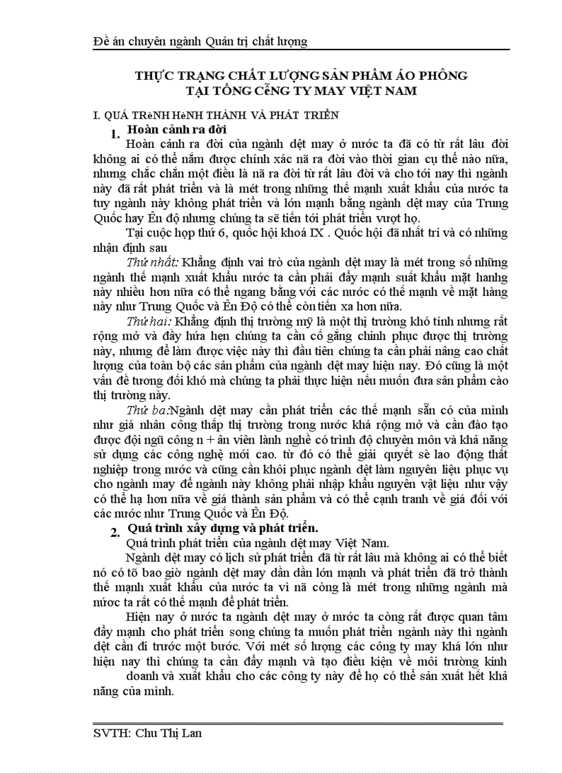 image for page Chất lượng vàchất lượng sản phẩm áo phông tại Tổng công ty may Việt Nam