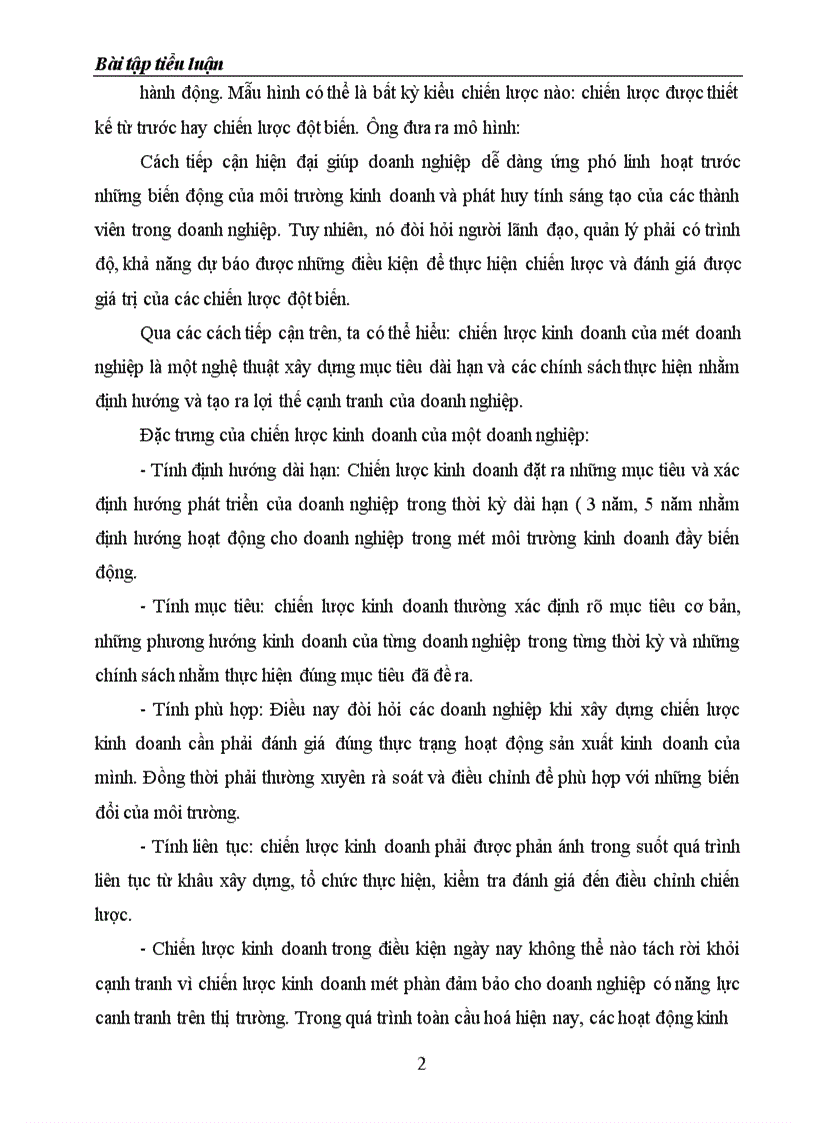 image for page Tiểu luận về xây dựng chiến lược kinh doanh