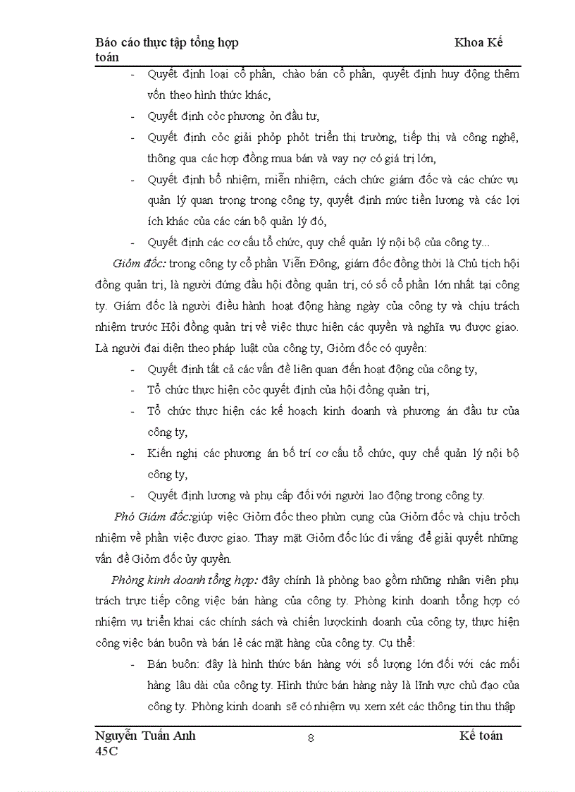image for page Báo cáo thực tập tổng hợptại công ty Cổ phần Viễn Đông