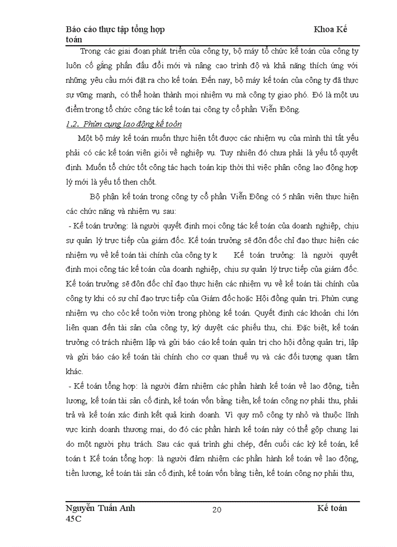 image for page Báo cáo thực tập tổng hợptại công ty Cổ phần Viễn Đông