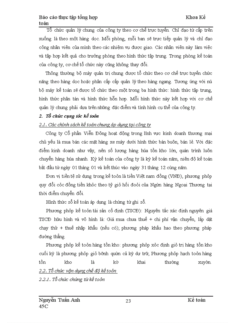 image for page Báo cáo thực tập tổng hợptại công ty Cổ phần Viễn Đông