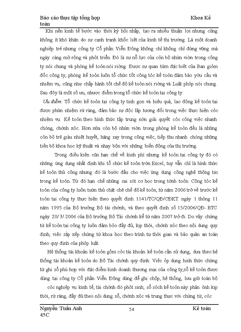 image for page Báo cáo thực tập tổng hợptại công ty Cổ phần Viễn Đông