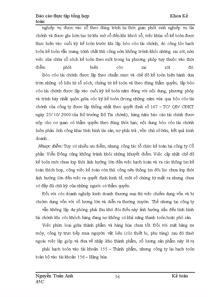 image for page Báo cáo thực tập tổng hợptại công ty Cổ phần Viễn Đông