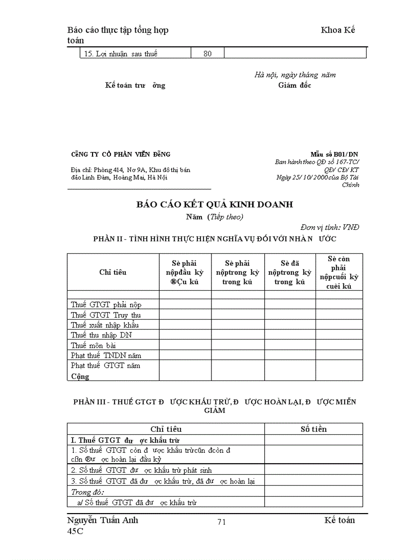 image for page Báo cáo thực tập tổng hợptại công ty Cổ phần Viễn Đông