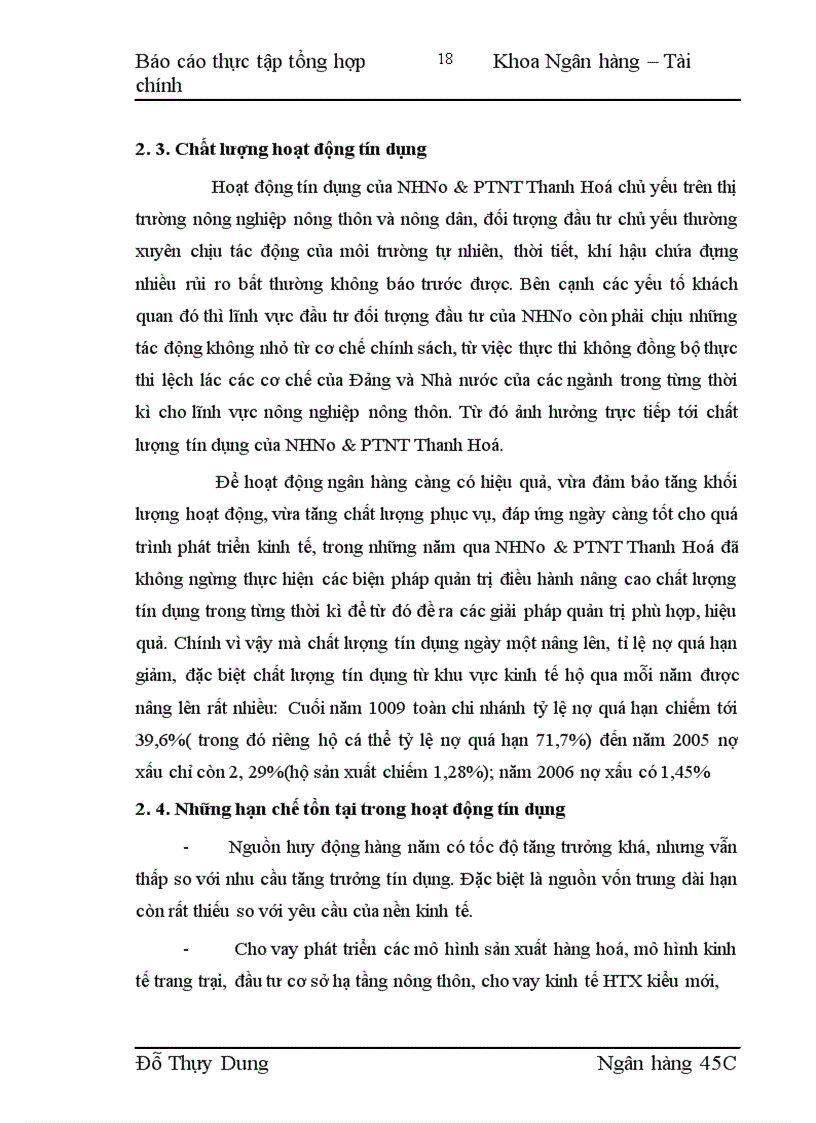 image for page Nâng cao chất lượng hoạt động cho vay hộ sản xuất nông nghiệp ở Ngân hàng nông nghiệp và phát triển nông thôn Thanh Hoá