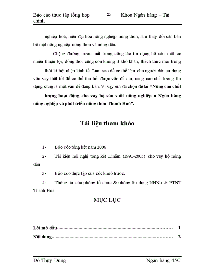 image for page Nâng cao chất lượng hoạt động cho vay hộ sản xuất nông nghiệp ở Ngân hàng nông nghiệp và phát triển nông thôn Thanh Hoá