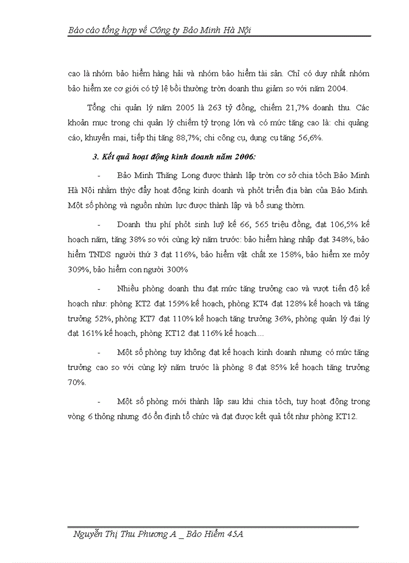 image for page Báo cáo tổng hợp về Công ty Bảo Minh Hà Nội