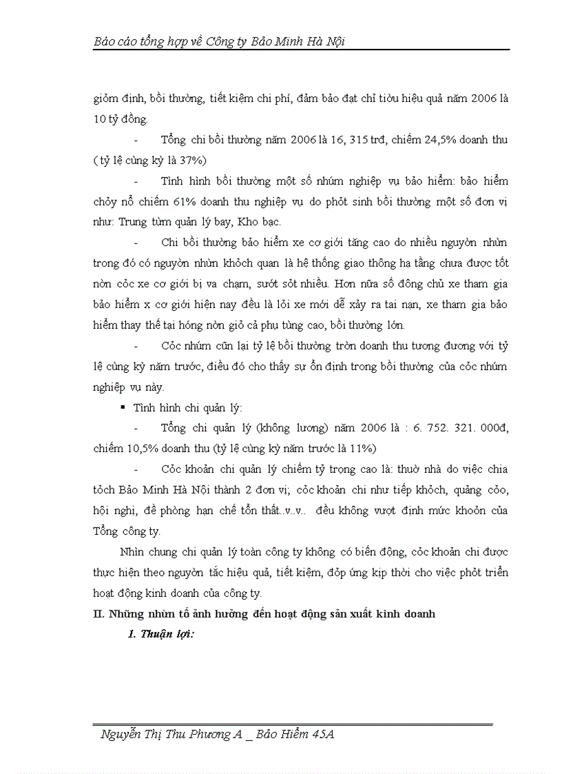 image for page Báo cáo tổng hợp về Công ty Bảo Minh Hà Nội