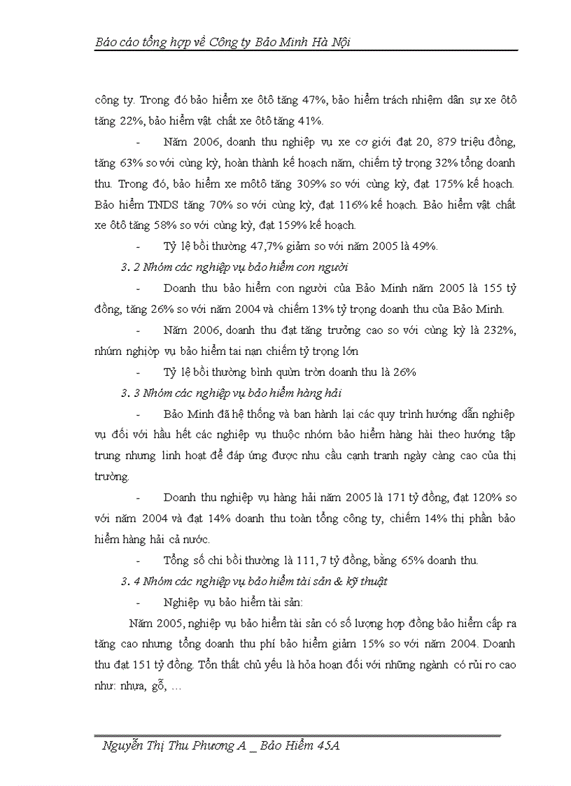 image for page Báo cáo tổng hợp về Công ty Bảo Minh Hà Nội