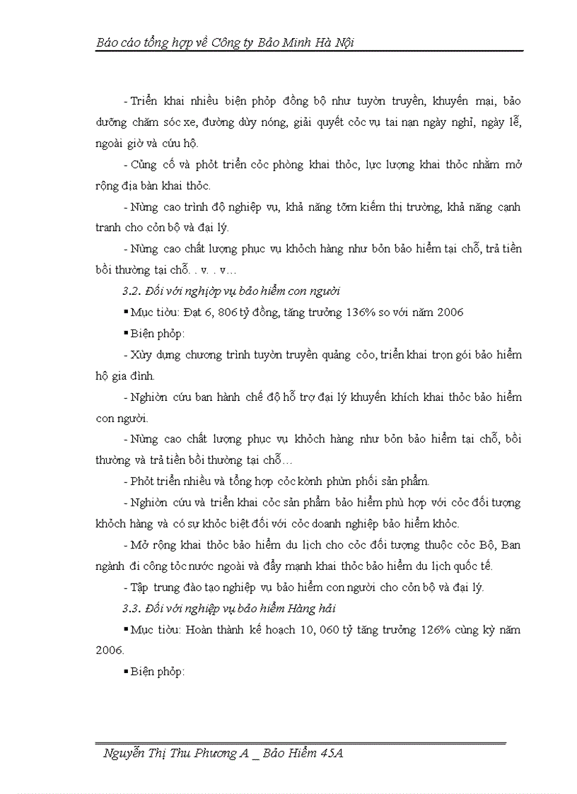 image for page Báo cáo tổng hợp về Công ty Bảo Minh Hà Nội