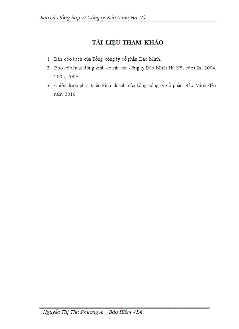 image for page Báo cáo tổng hợp về Công ty Bảo Minh Hà Nội