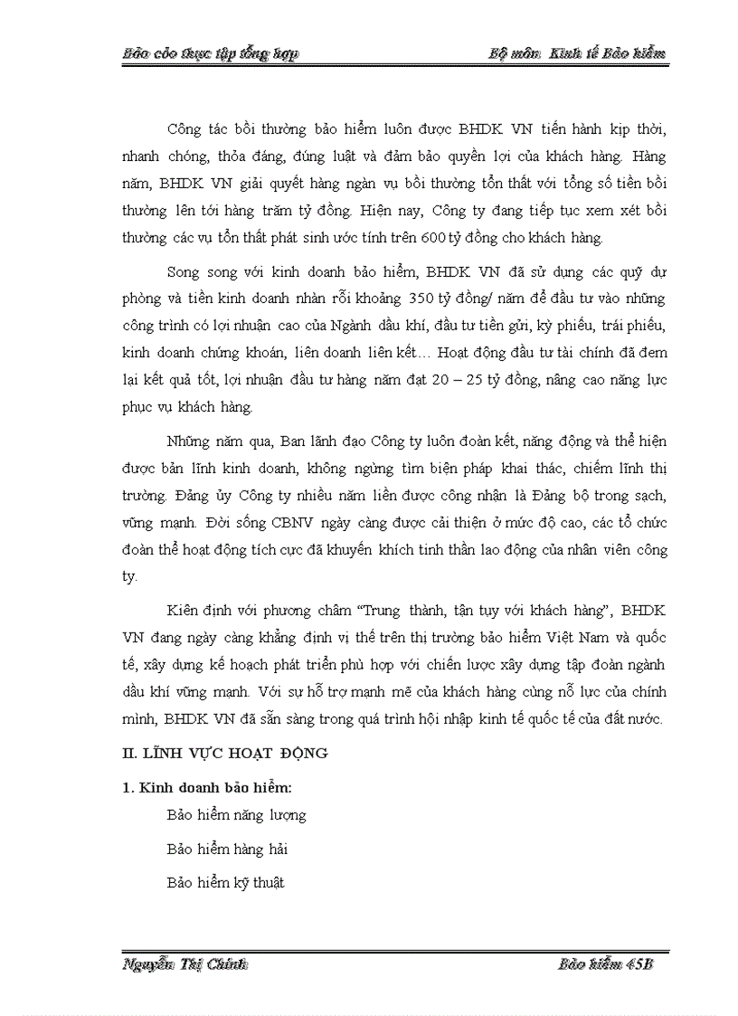 image for page Thực trạng hoạt động Phương hướng và nhiệm vụ Công ty bảo hiểm Dầu khí Việt Nam