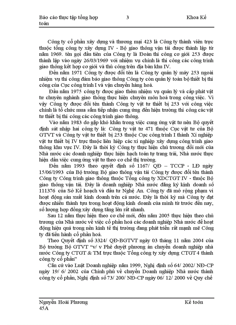 image for page Thực tập tại Công ty cổ phần Xây dựng và Thương mại 423