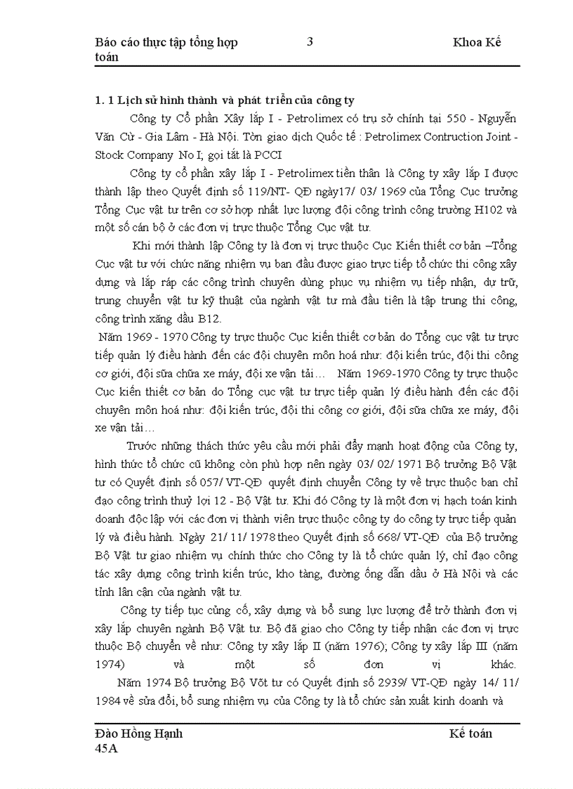 image for page Thực tập tại công ty cổ phần xây lắp I-Petrolimex