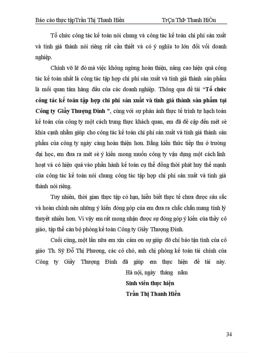 image for page Tổ chức công tác kế toán tập hợp chi phí sản xuất và tính giá thành sản phẩm tại Công ty Giầy Thượng Đình
