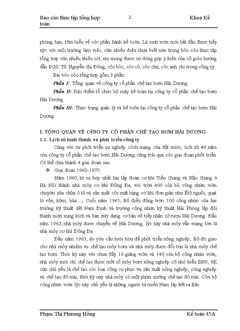 image for page Thực tập tổng hợp tại Công ty cổ phần chế tạo bơm Hải Dương