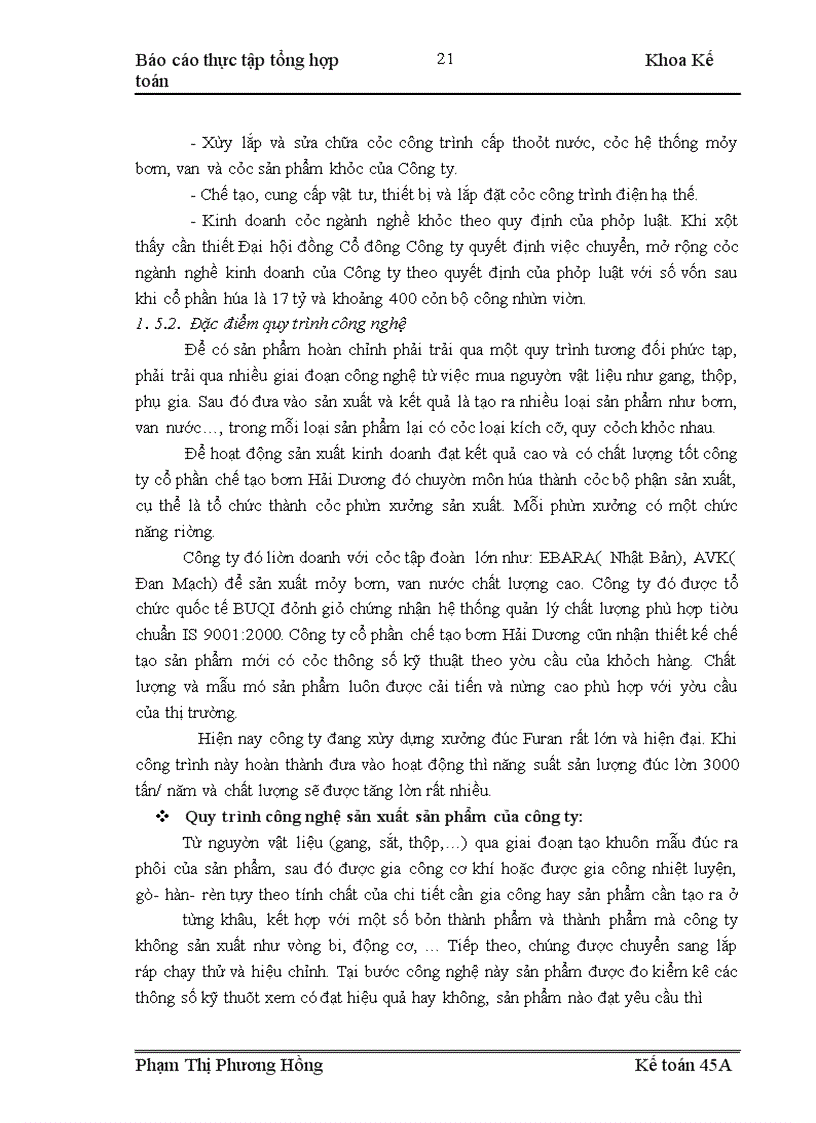 image for page Thực tập tổng hợp tại Công ty cổ phần chế tạo bơm Hải Dương