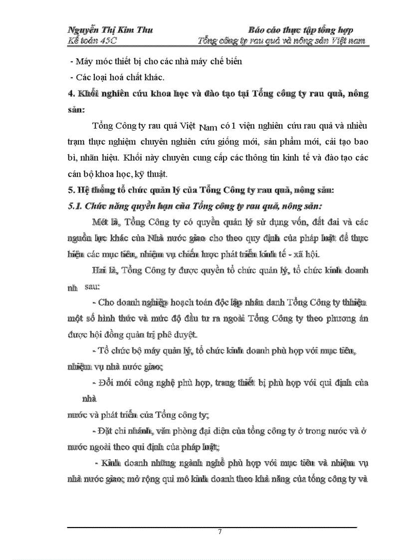 image for page Báo cáo thực tập tổng hợp Tổng công ty rau quả và nông sản Việt nam