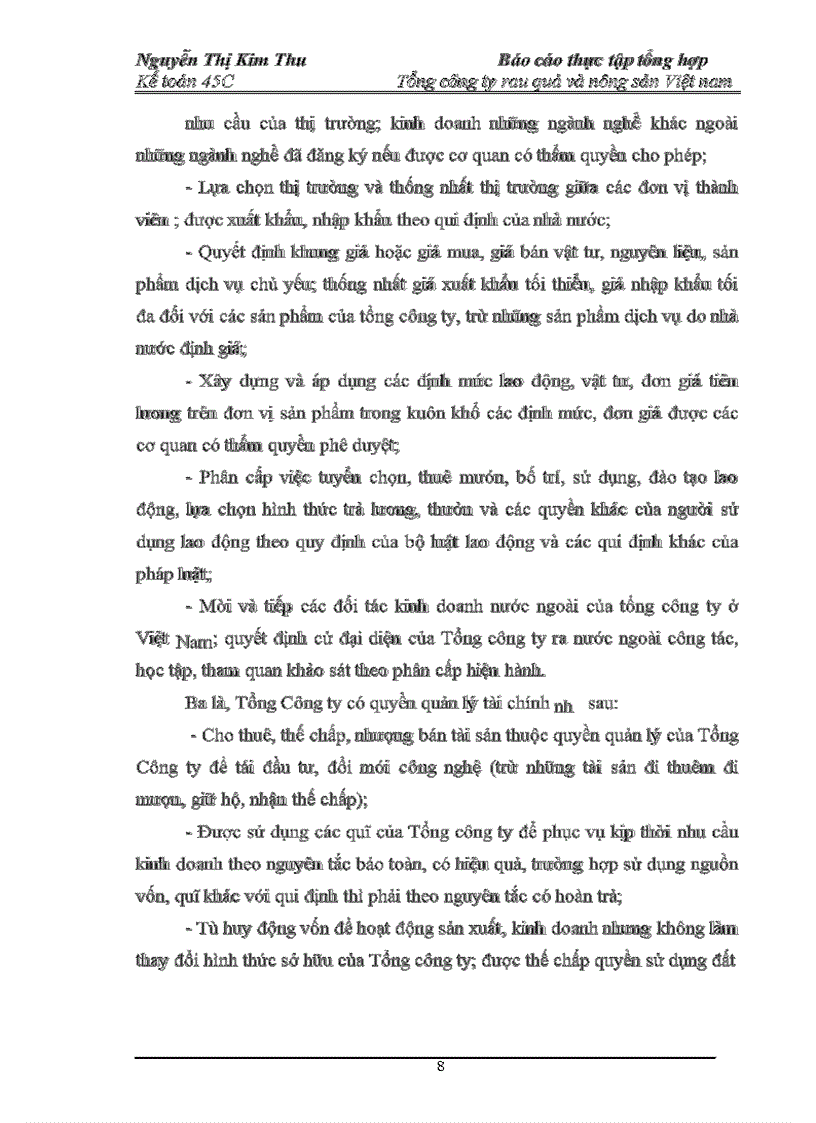 image for page Báo cáo thực tập tổng hợp Tổng công ty rau quả và nông sản Việt nam