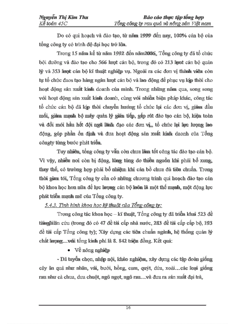 image for page Báo cáo thực tập tổng hợp Tổng công ty rau quả và nông sản Việt nam