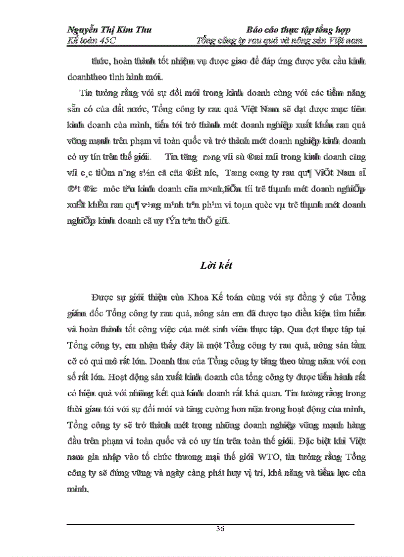 image for page Báo cáo thực tập tổng hợp Tổng công ty rau quả và nông sản Việt nam