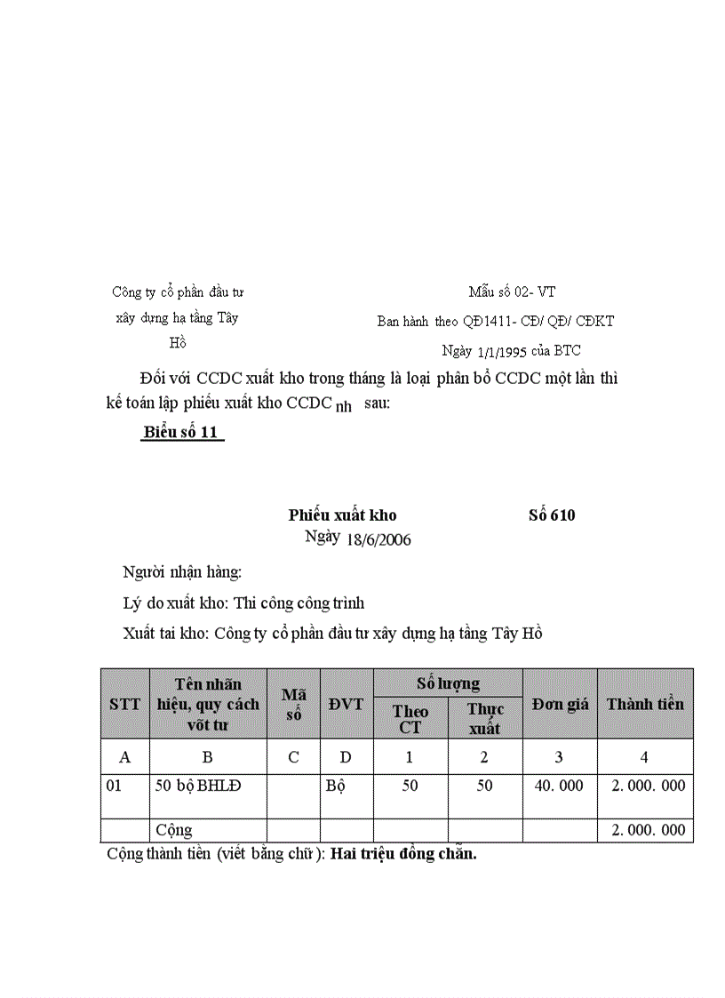 image for page Công tác kế toán nguyên vật liệu tại Công ty cổ phần đầu tư xây dựng hạ tầng Tây Hồ