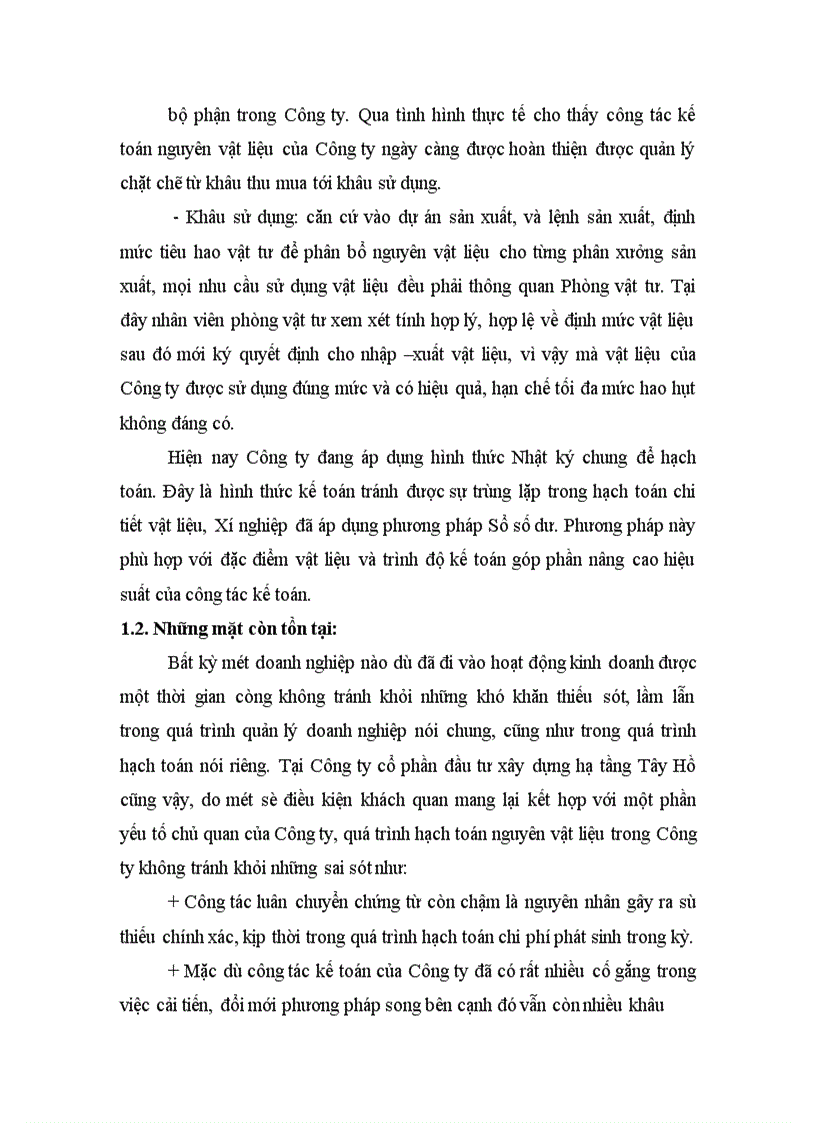 image for page Công tác kế toán nguyên vật liệu tại Công ty cổ phần đầu tư xây dựng hạ tầng Tây Hồ