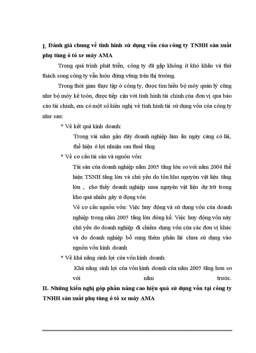 image for page Phân tích tình hình tài chính với việc nâng cao hiệu quả sử dụng vốn của công ty TNHH sản xuất phụ tùng ô tô xe máy AMA