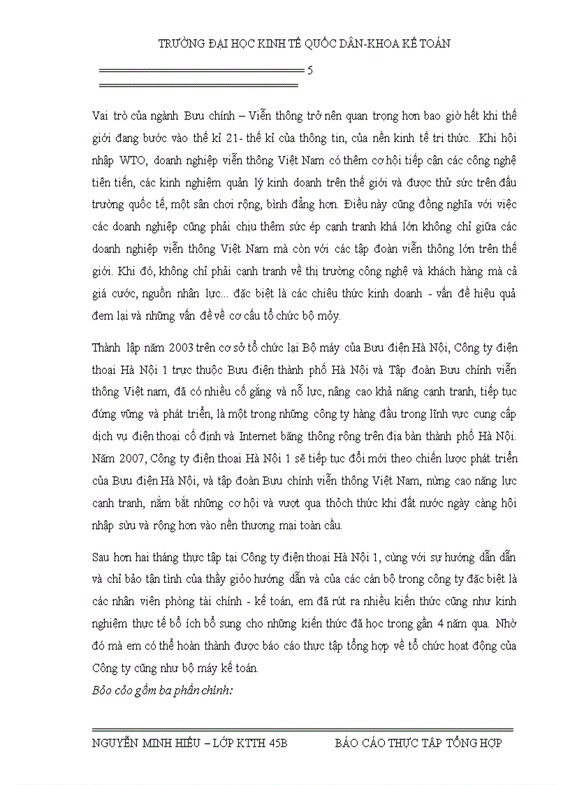 image for page Báo cáo thực tập tại Công ty điện thoại Hà Nội 1